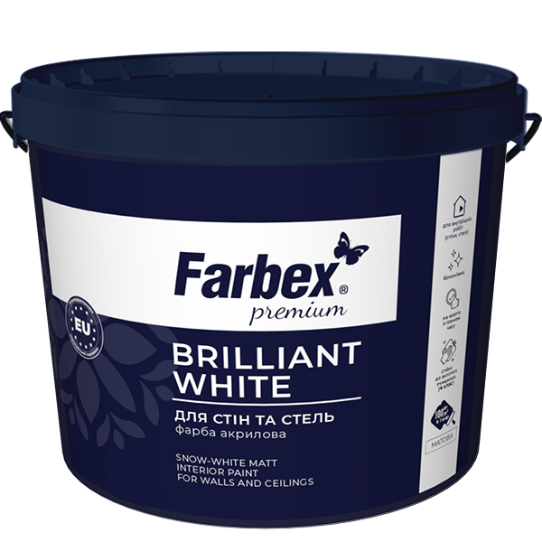 Farbex „BRILLIANT WHITE” Hófehér, univerzális falfesték